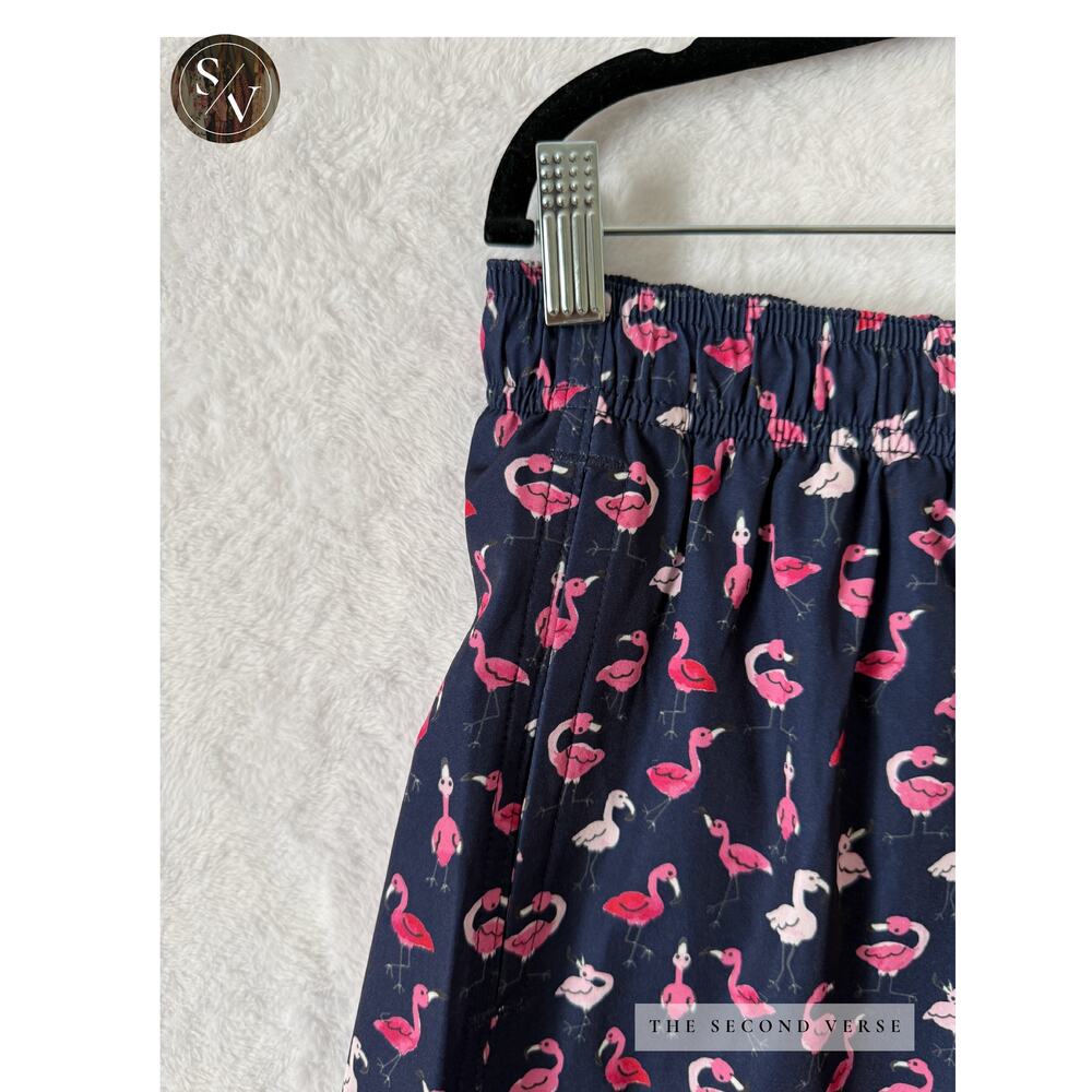 Sunset x‎ Vine Swim Trunks Mens Flamingo Print Mesh Lining Navy Blue Medium - Picture 3 of 10